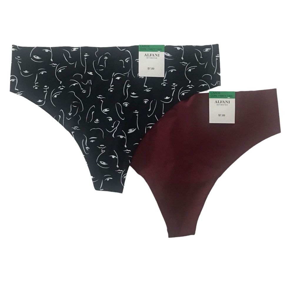 Alfani Intimates Women's‎ Laser-Cut Thong Underwear - Set of 2/Size L
